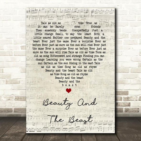 Angela Lansbury Beauty And The Beast Script Heart Song Lyric Quote Print
