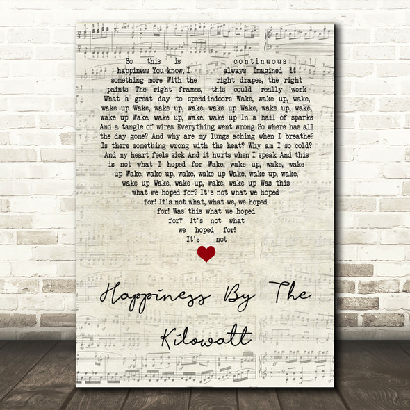 Alexisonfire Happiness By The Kilowatt Script Heart Song Lyric Quote Print