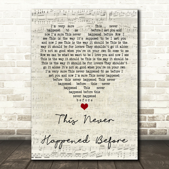 Paul McCartney This Never Happened Before Script Heart Song Lyric Quote Print