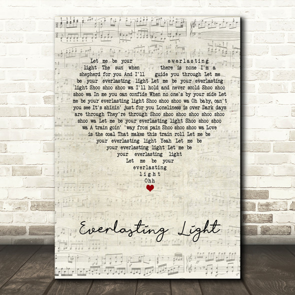 The Black Keys Everlasting Light Script Heart Song Lyric Quote Print