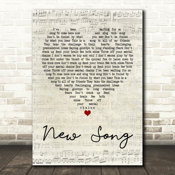 Howard Jones New Song Script Heart Quote Song Lyric Print