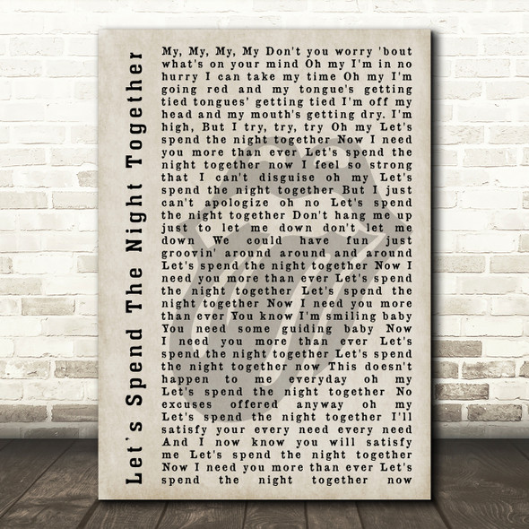 The Rolling Stones Lets Spend The Night Together Shadow Song Lyric Quote Print