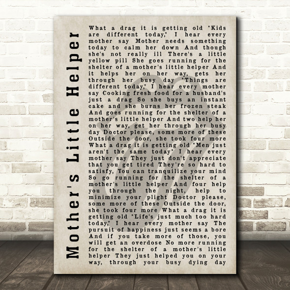 The Rolling Stones Mother's Little Helper Shadow Song Lyric Quote Print