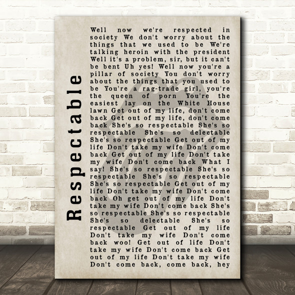 The Rolling Stones Respectable Shadow Song Lyric Quote Print