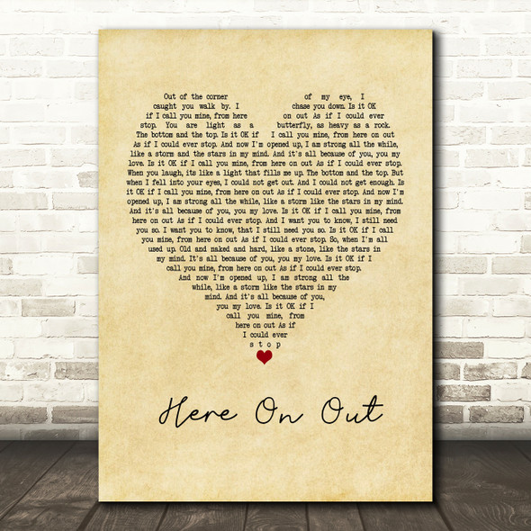 Dave Matthews Here On Out Vintage Heart Quote Song Lyric Print