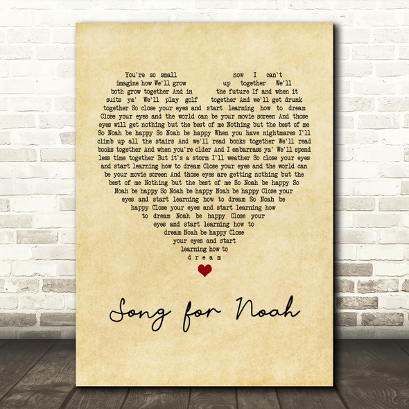 Frank Hamilton Song for Noah Vintage Heart Quote Song Lyric Print