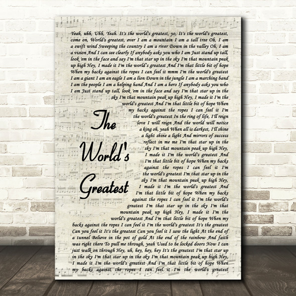 R Kelly The World's Greatest Song Lyric Vintage Script Quote Print