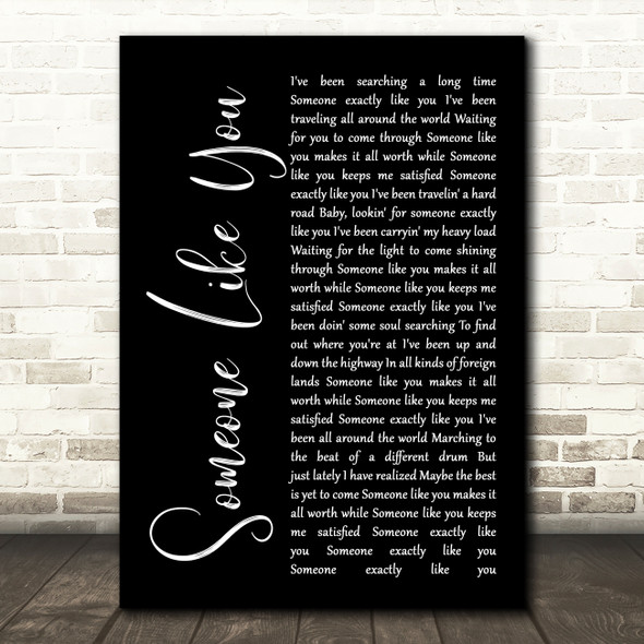 Van Morrison Someone Like You Black Script Song Lyric Quote Print