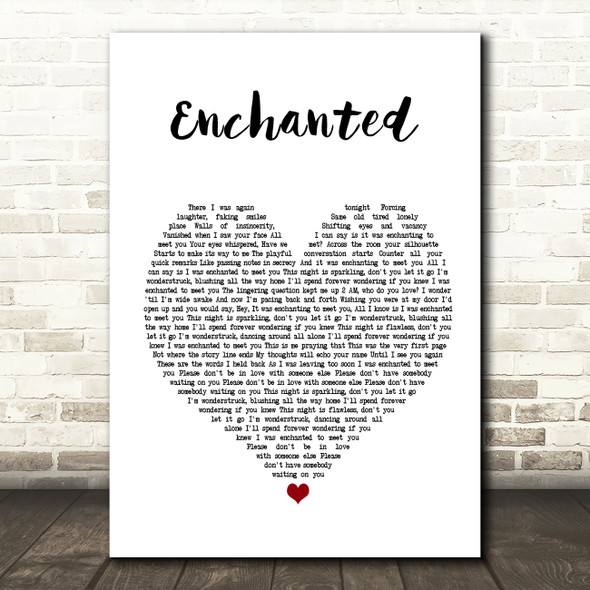 Taylor Swift Enchanted Heart Song Lyric Quote Print