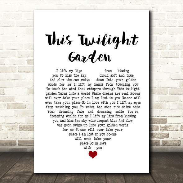 The Cure This Twilight Garden Heart Song Lyric Quote Print