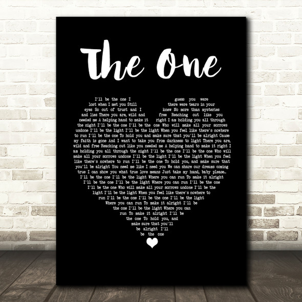 Backstreet Boys The One Black Heart Song Lyric Framed Print