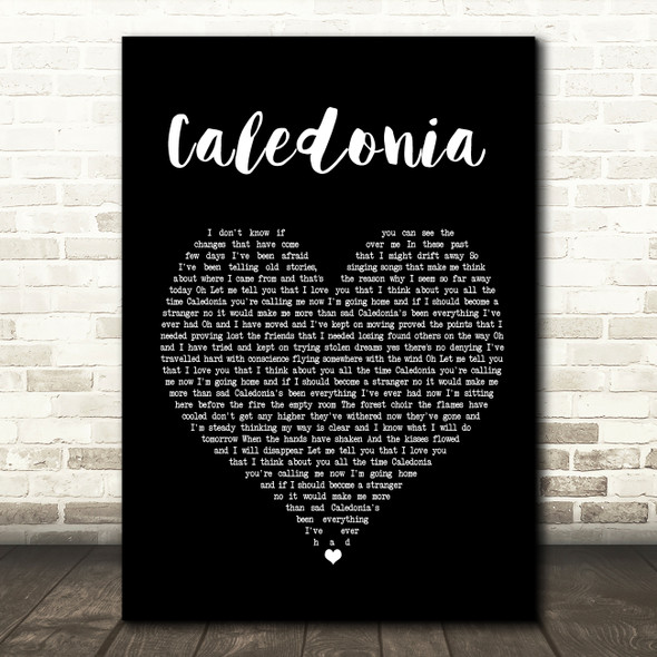 Dougie MacLean Caledonia Black Heart Song Lyric Framed Print