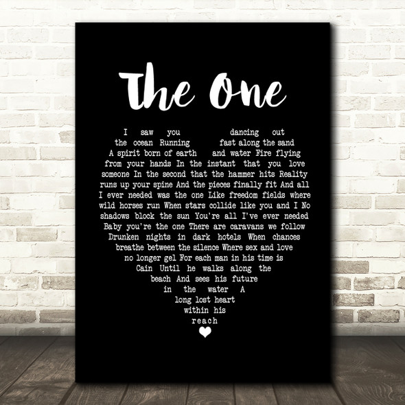 Elton John The One Black Heart Song Lyric Framed Print