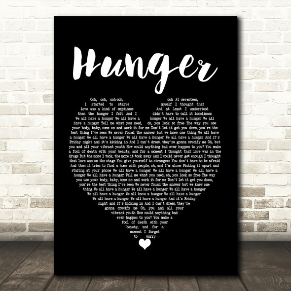 Florence + The Machine Hunger Black Heart Song Lyric Framed Print