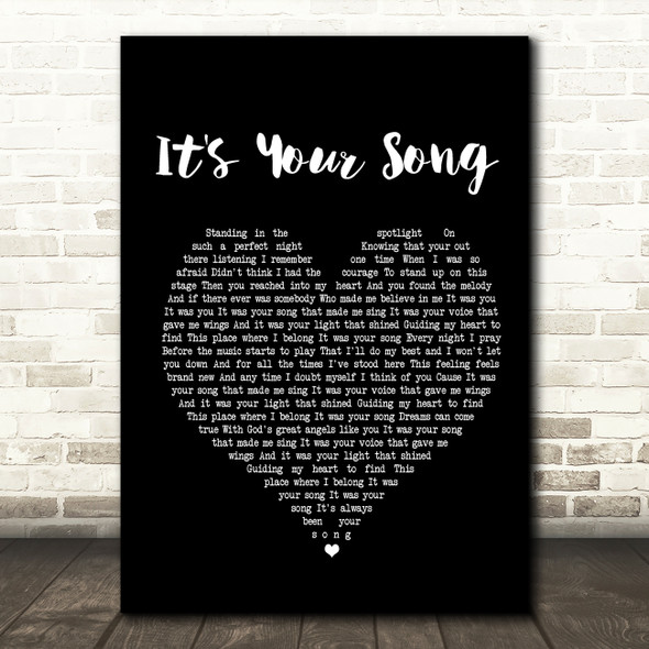 Garth Brooks It's Your Song Black Heart Song Lyric Framed Print