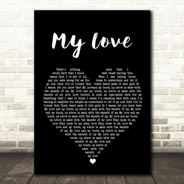 Jess Glynne My Love (Acoustic) Black Heart Song Lyric Framed Print