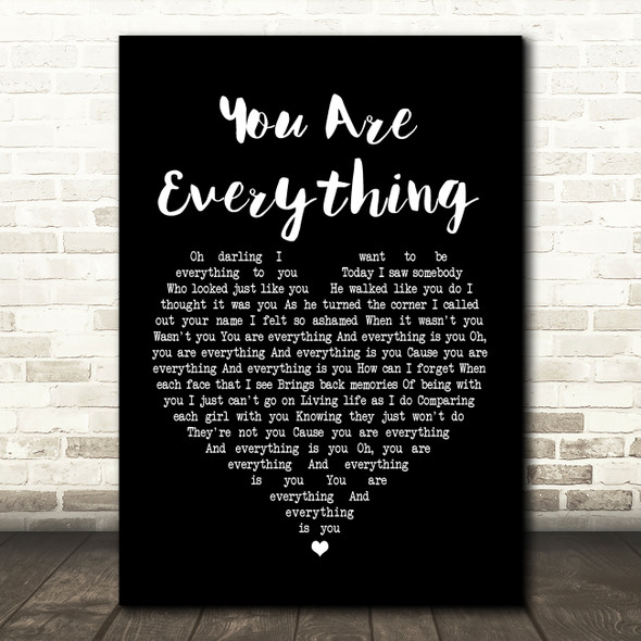 Marvin Gaye You Are Everything Black Heart Song Lyric Framed Print