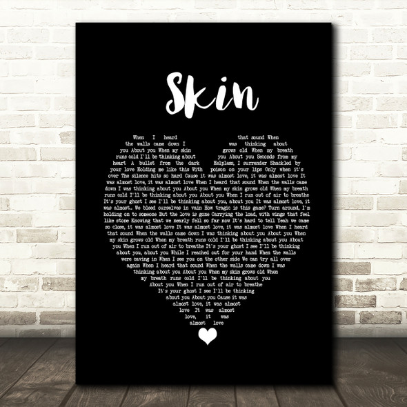 Rag'n'Bone Man Skin Black Heart Song Lyric Framed Print