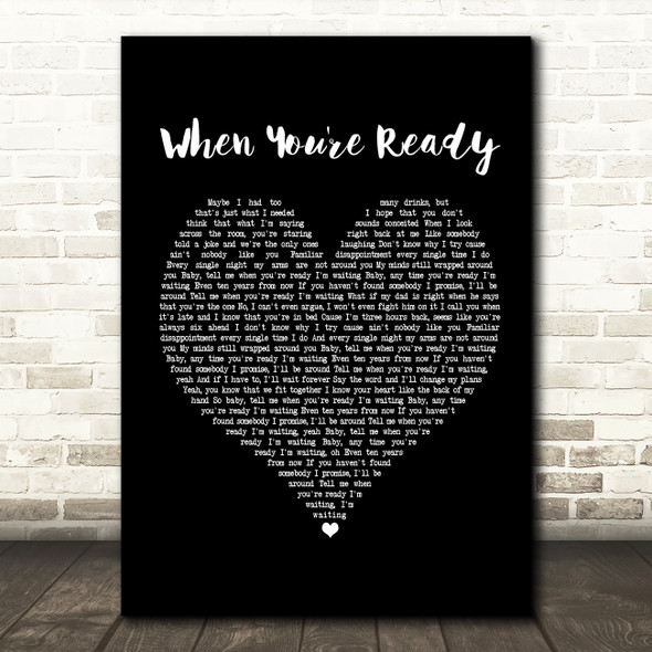 Shawn Mendes When You're Ready Black Heart Song Lyric Framed Print