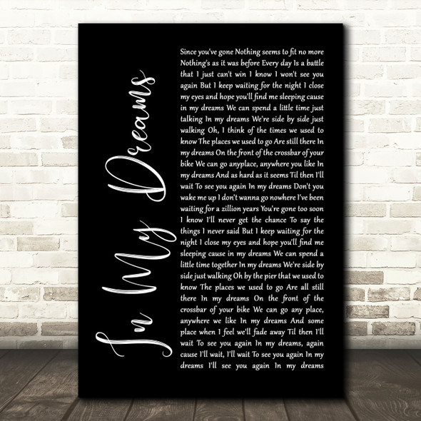 James Morrison In My Dreams Black Script Song Lyric Framed Print