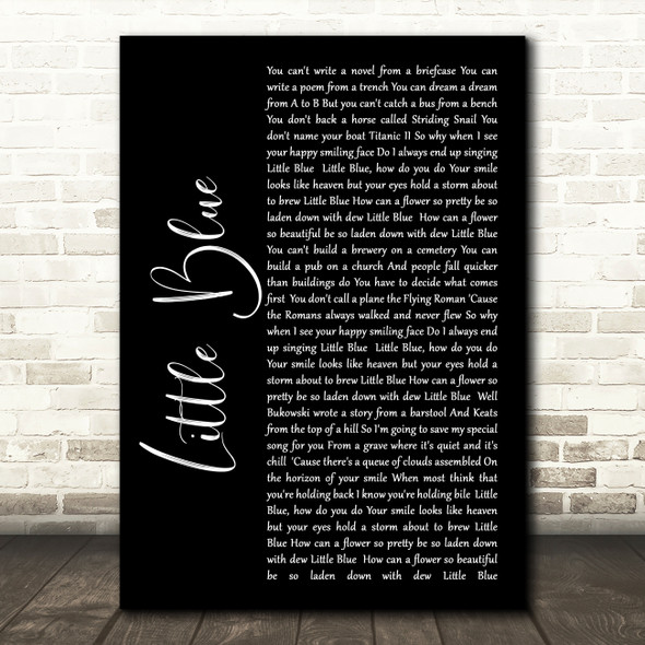 The Beautiful South Little Blue Black Script Song Lyric Framed Print