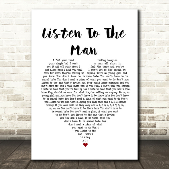 George Ezra Listen To The Man White Heart Song Lyric Framed Print