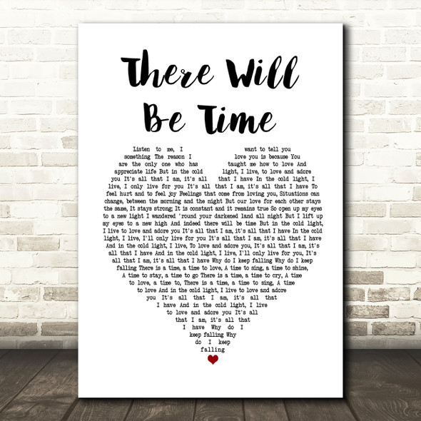 Mumford & Sons and Baaba Maal There Will Be Time White Heart Song Lyric Framed Print