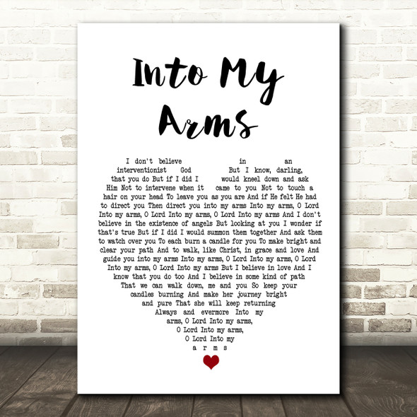 Nick Cave & The Bad Seeds Into My Arms White Heart Song Lyric Framed Print