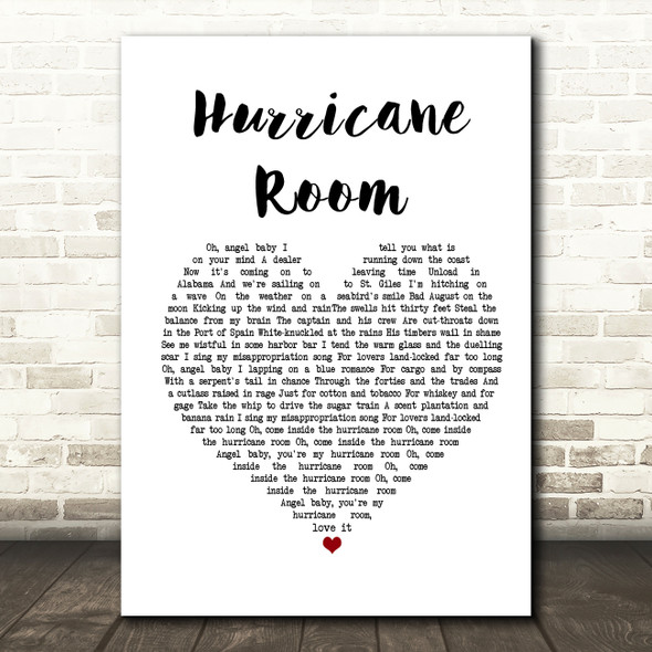 The Blessing Hurricane Room White Heart Song Lyric Framed Print