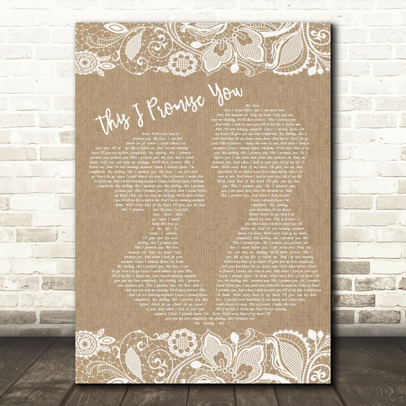 Ronan Keating This I Promise You Burlap & Lace Song Lyric Quote Print