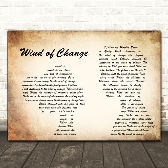 Scorpions Wind of Change Man Lady Couple Song Lyric Framed Print