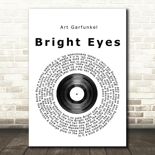 Art Garfunkel Bright Eyes Vinyl Record Song Lyric Framed Print