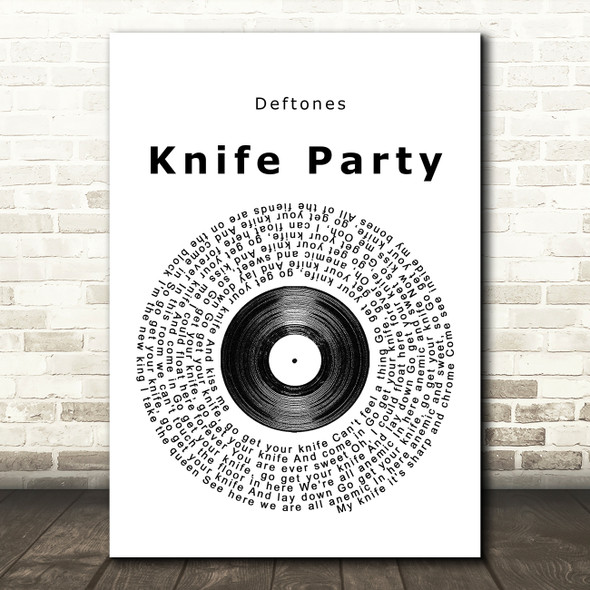 Deftones Knife Party Vinyl Record Song Lyric Framed Print