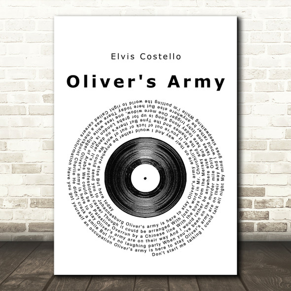 Elvis Costello Oliver's Army Vinyl Record Song Lyric Framed Print