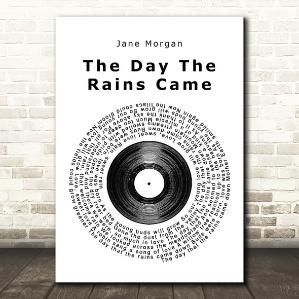 Jane Morgan The Day the Rains Came Vinyl Record Song Lyric Framed Print