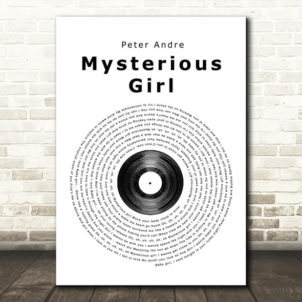 Peter Andre Mysterious Girl Vinyl Record Song Lyric Framed Print