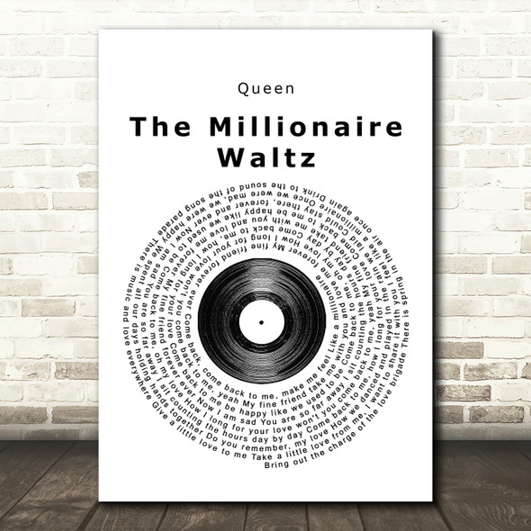 Queen The Millionaire Waltz Vinyl Record Song Lyric Framed Print