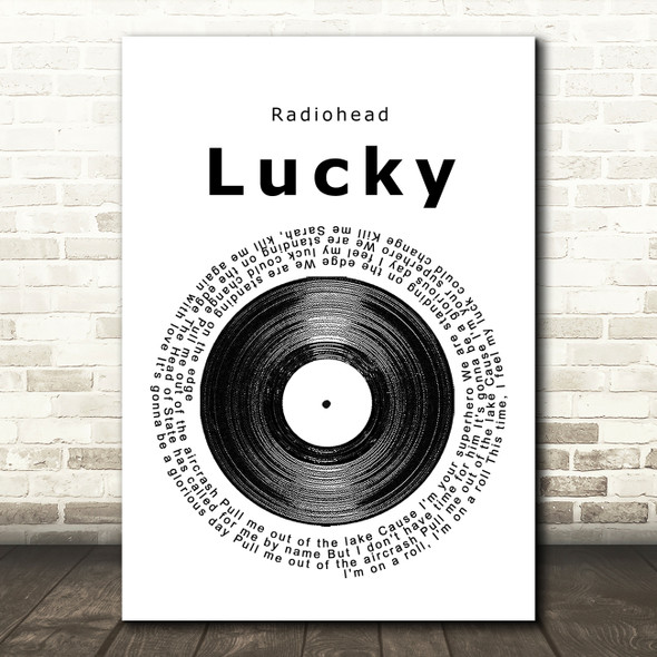Radiohead Lucky Vinyl Record Song Lyric Framed Print