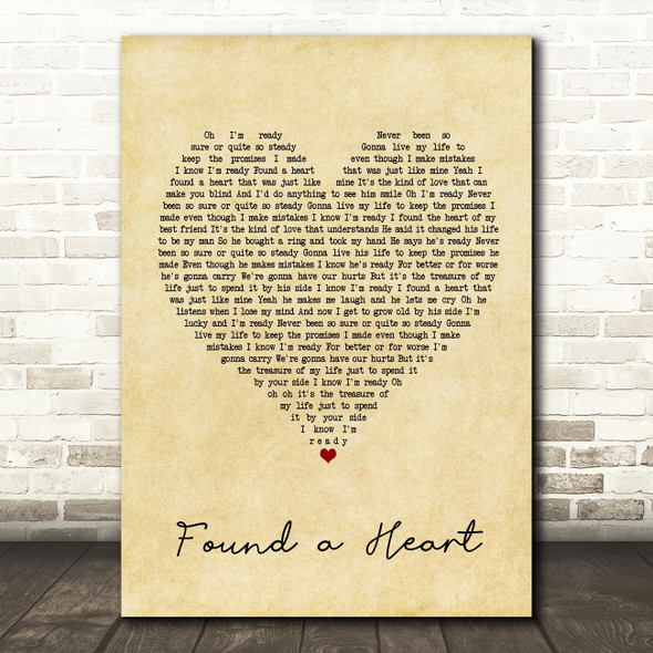 Emily Hearn Found a Heart Vintage Heart Song Lyric Framed Print