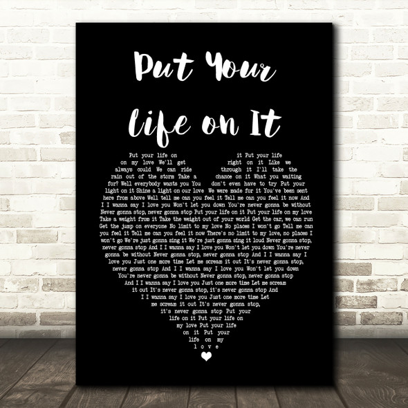 Kasabian Put Your Life on It Black Heart Song Lyric Print