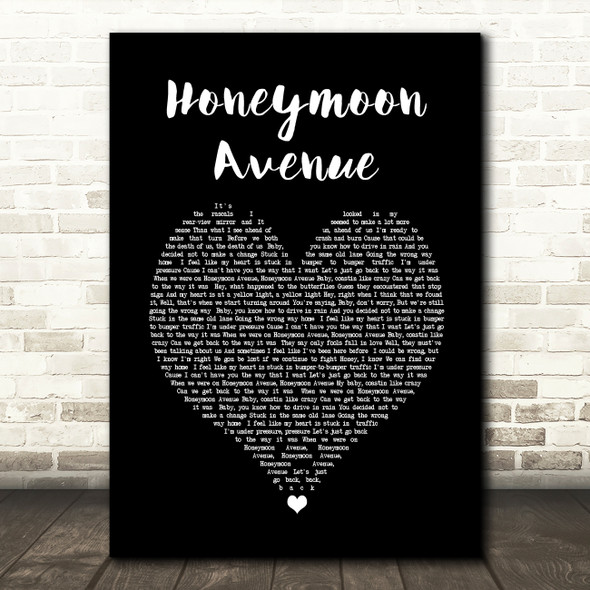 Ariana Grande Honeymoon Avenue Black Heart Song Lyric Print