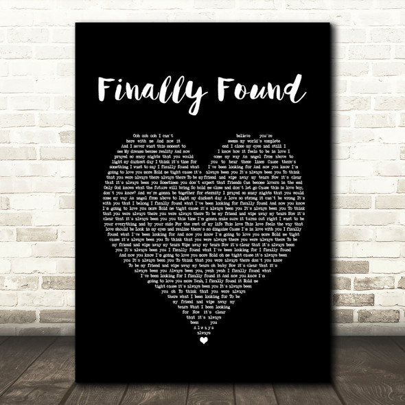 Honeyz Finally Found Black Heart Song Lyric Print