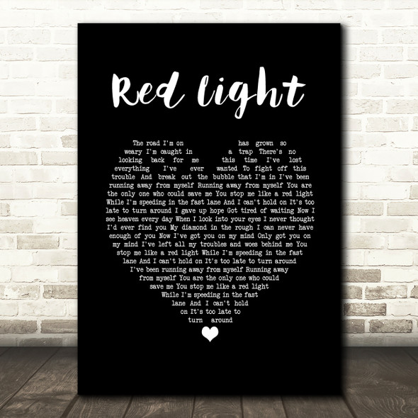 The Dualers Red Light Black Heart Song Lyric Print