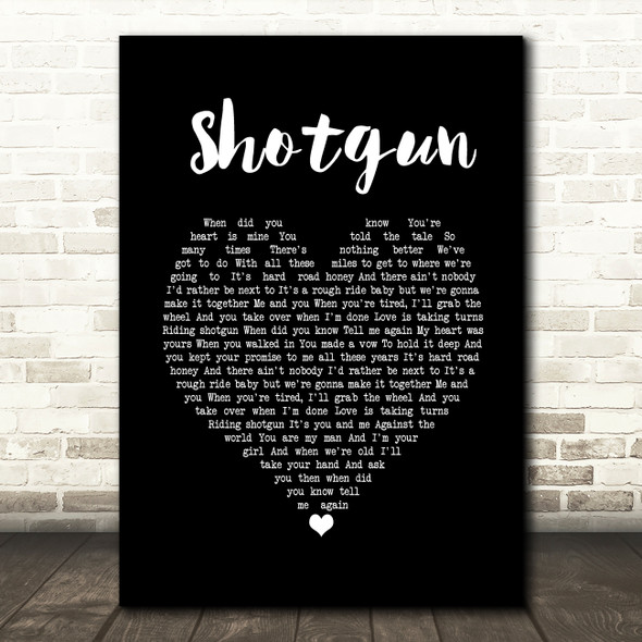 CHRISTINA AGUILERA Shotgun Black Heart Song Lyric Print