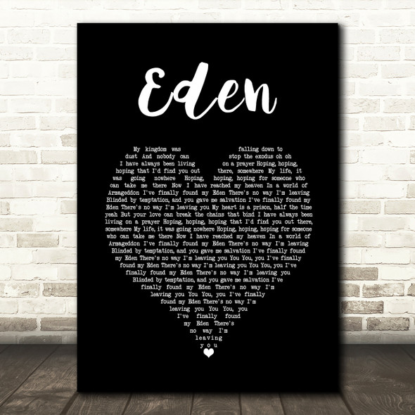 The Script Eden Black Heart Song Lyric Print