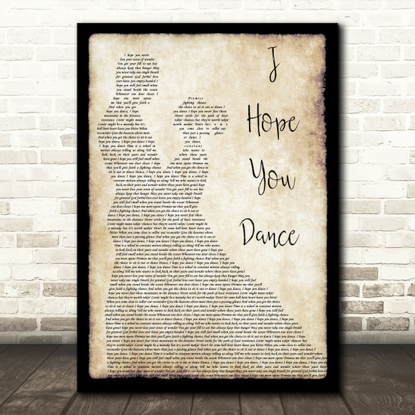 Lee Ann Womack I Hope You Dance Song Lyric Man Lady Dancing Quote Print