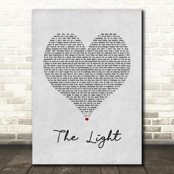 Common The Light Grey Heart Song Lyric Print