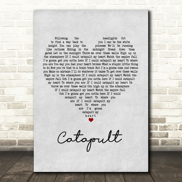 Jack Savoretti Catapult Grey Heart Song Lyric Print