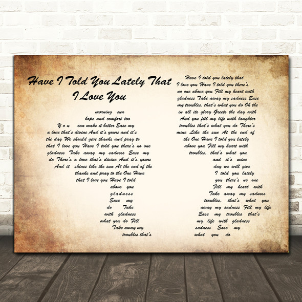 Van Morrison Have I Told You Lately That I Love You Man Lady Couple Lyric Print