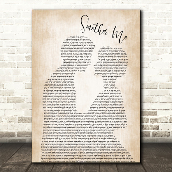 The Used Smother Me Man Lady Bride Groom Wedding Song Lyric Print